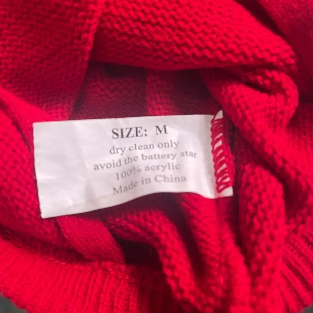 Red Christmas Tree Knit Dog Sweater